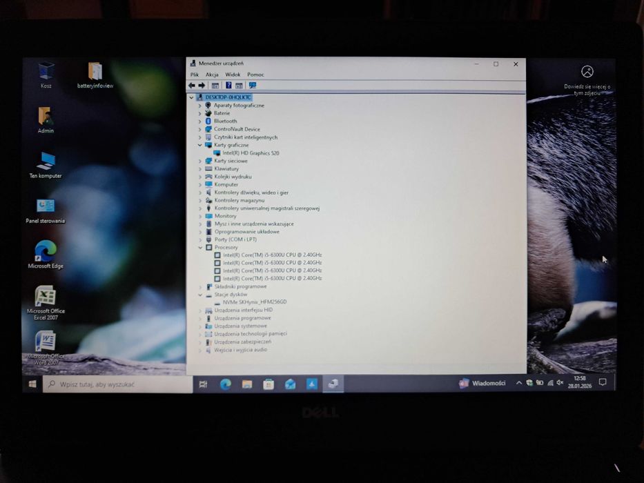 Super biznesowy Dell 5580 i5/256GB SSD/8GB RAM nowa bateria