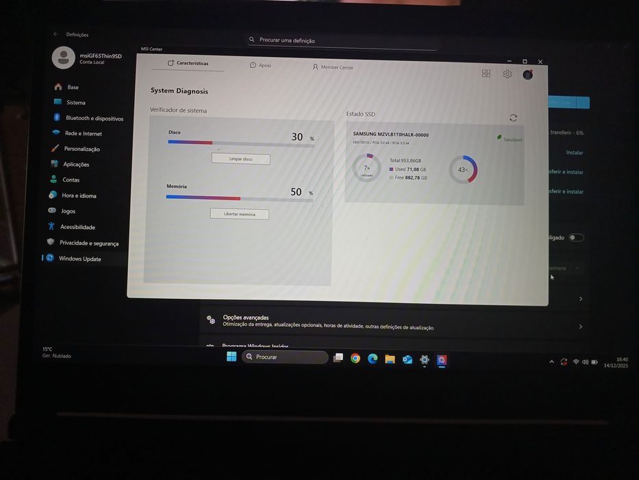 Portátil Gamer msi GF65 thin 9SD