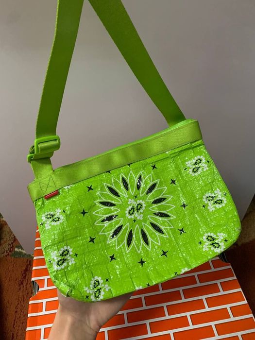 supreme bandana tarp side bag green