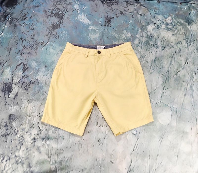 Męskie krótkie spodenki Next M - Chino Short jasne żółte - Nowe