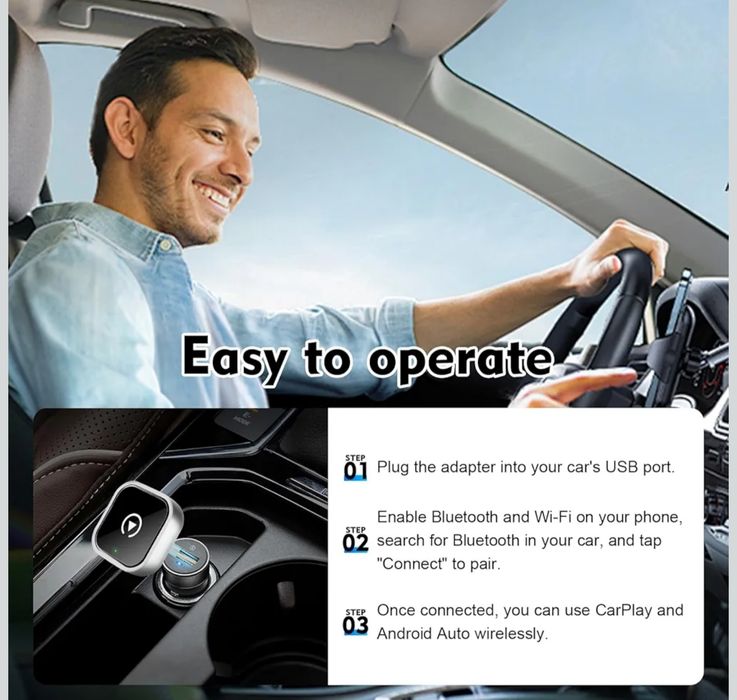Bezprzewodowy adapter Carplay 2 w 1