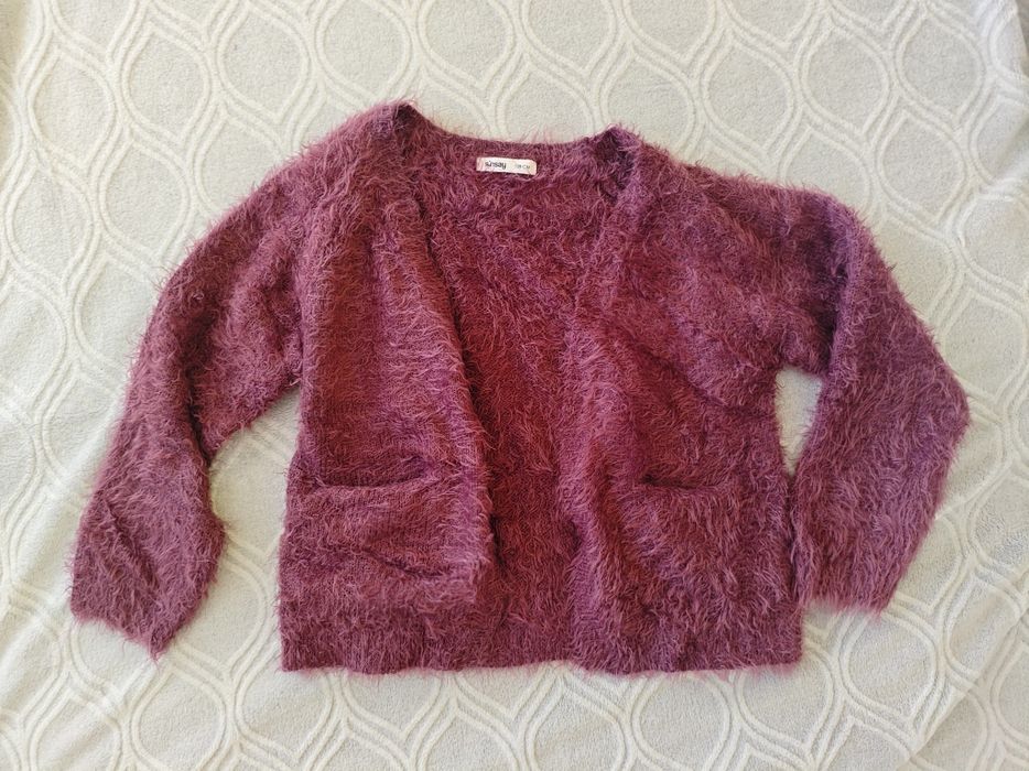 Bordowy sweter Sinsay r.128