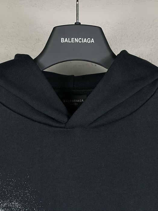 Худи BALENCIAGA черное оверсайз унисекс мужское оригинал с капюшоном