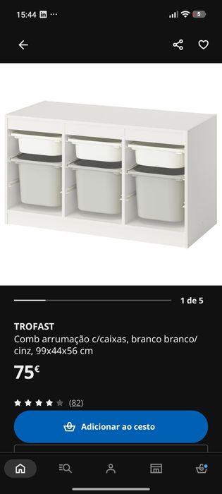 Trofast IKEA + pés e tampo em madeira, com caixas