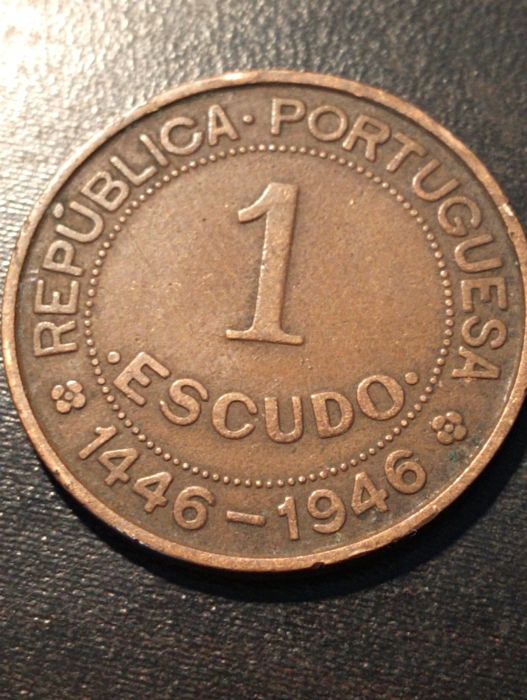 1 escudo - 500º aniversário do Descobrimento -Guiné 1946 - Bronze