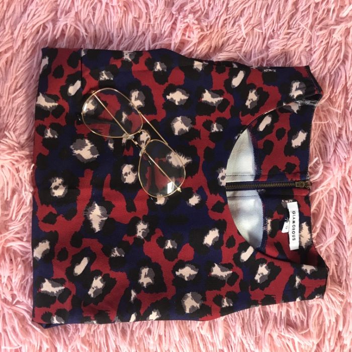 Bluzka w czerwoną panterkę 36 S