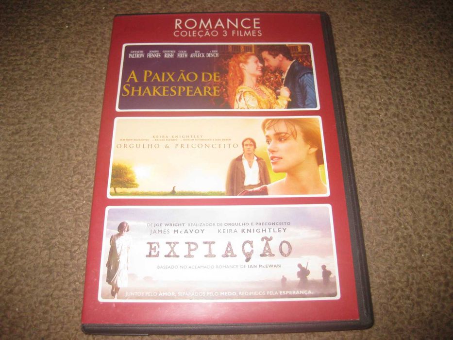 Box com 3 Filmes em DVD do género Romance