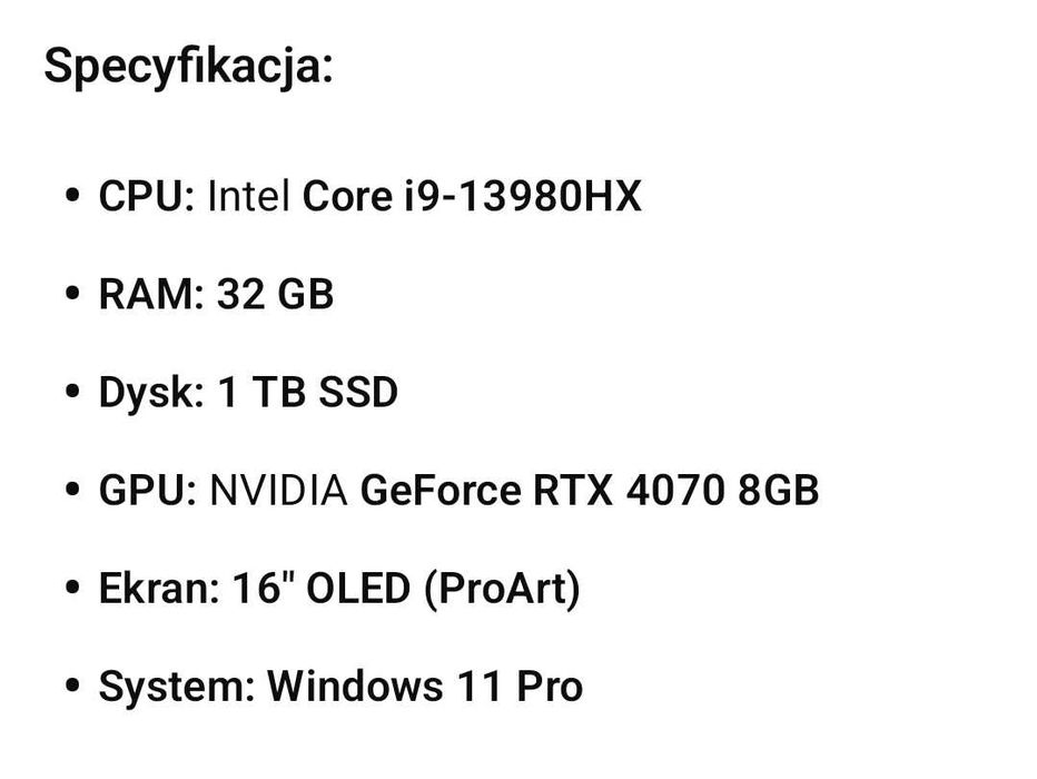 Laptop Asus ProArt 16" OLED dotyk