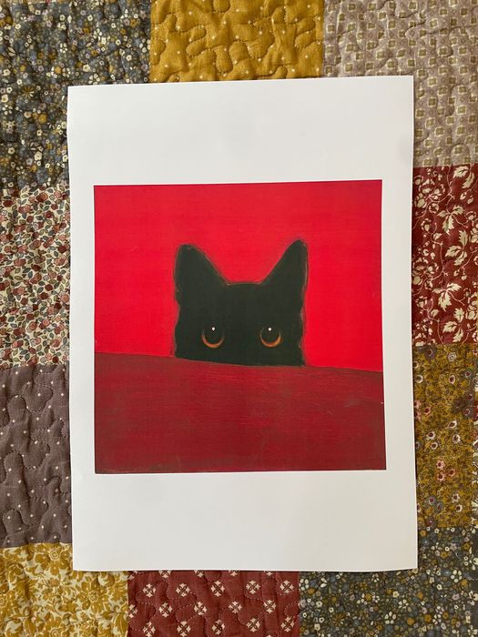 Plakat retro vintage na ścianę dla dziecinko domu zwierzęta kot