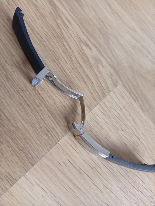 Bracelete estilo Oysterflex preta 20mm