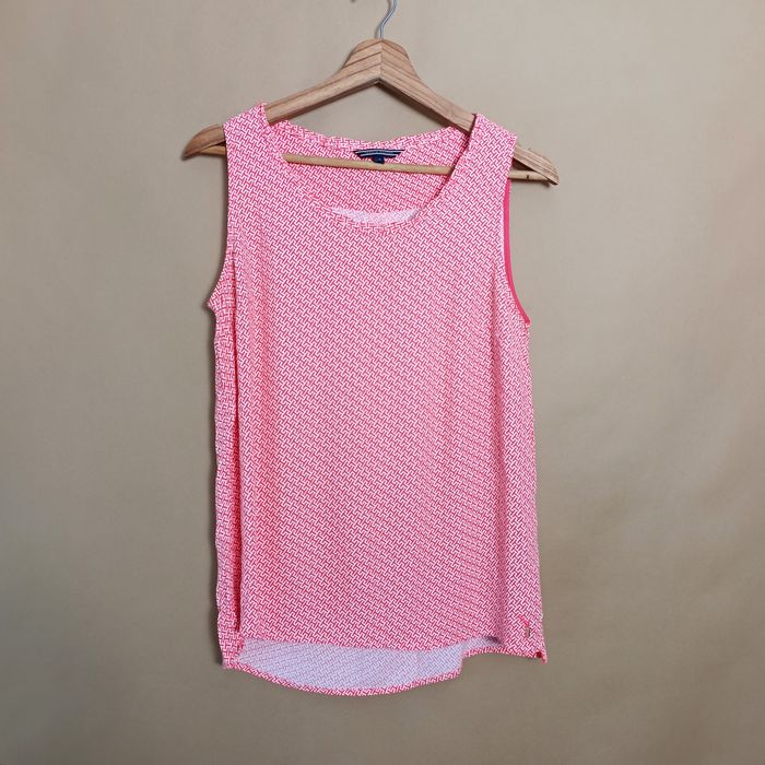 tommy hilfiger bluzka damska m 100% wiskoza wzorki pomarańczowa