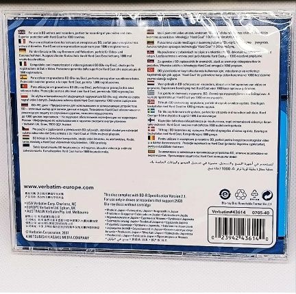 Verbatim BD-RE 25GB 2X Rewritable Blu-ray Disc - Novo/Selado