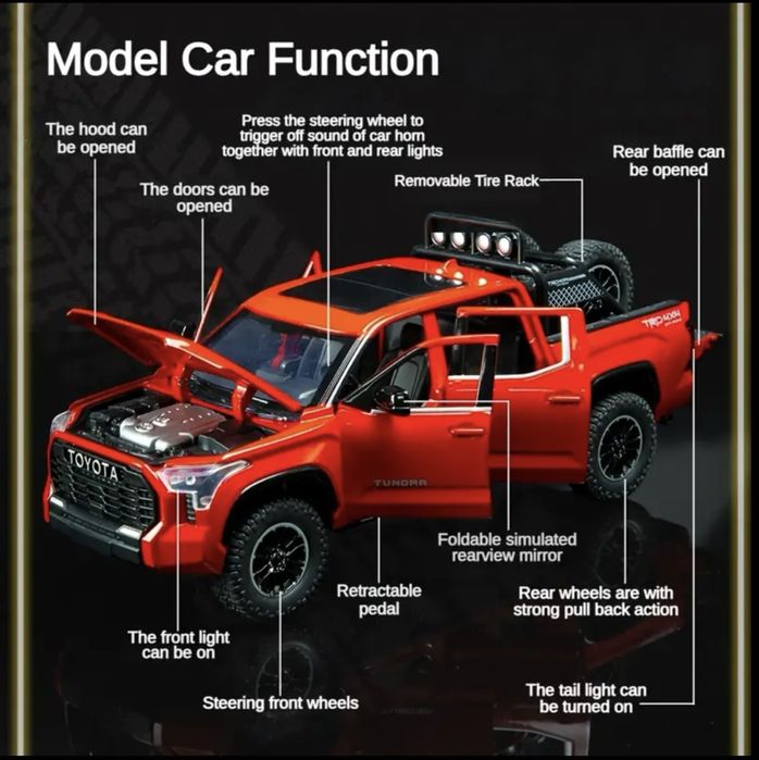Модель автомобіля вантажівки TOYOTA TUNDRA масштаб 1/24