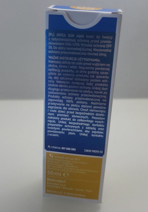 Nivea Sun ALPIN krem do twarzy SPF 50