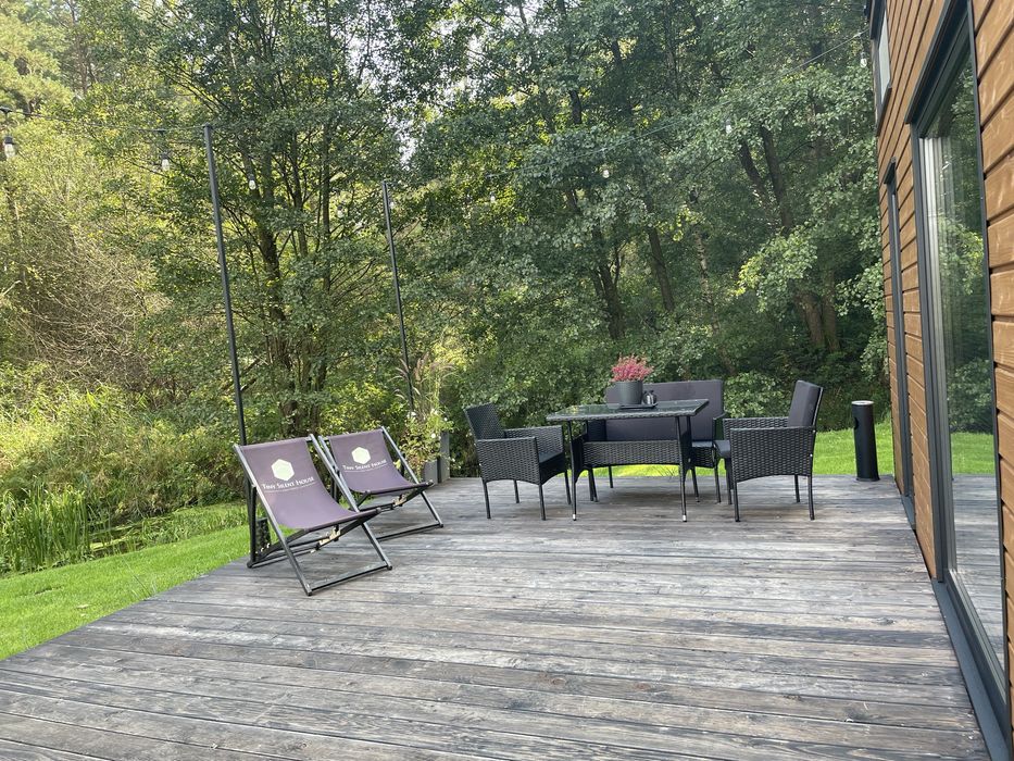 Tiny silent house river wynajem domek jacuzzi las cisza wynajme