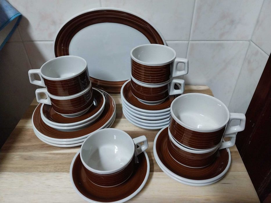 Conjunto 23 peças serviço chá, louça inglesa Vintage