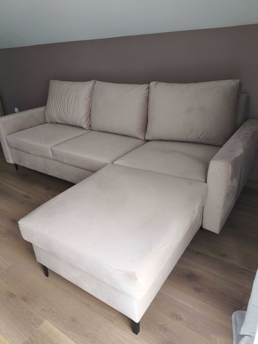 Kanapa narożna, rozkładana z funkcją spania