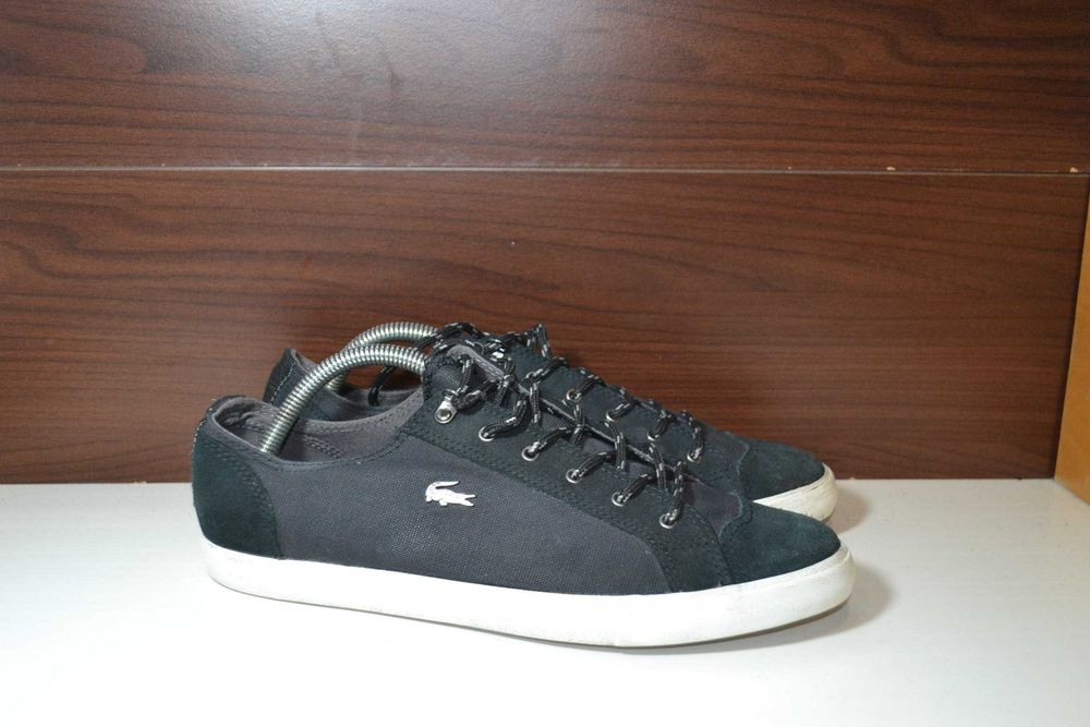 lacoste 42.5р кеды оригинал кожаные текстиль кроссовки сникерсы