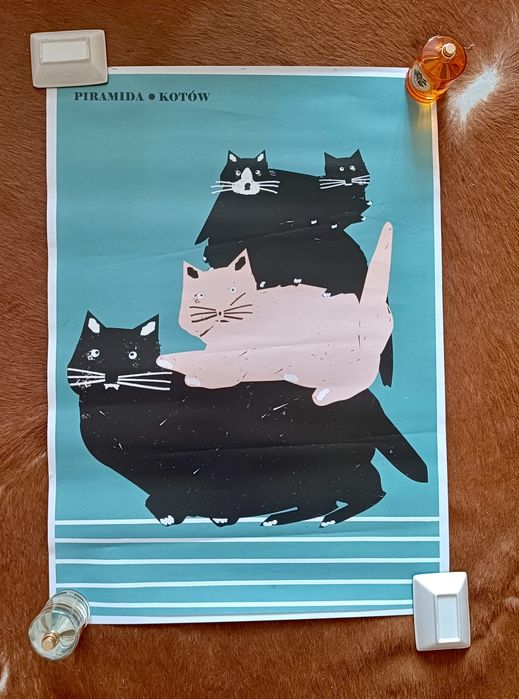 Plakat Piramida kotów Jakub Zasada 50x70 cm
