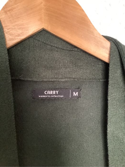 Maxi kardigan ciemnozielony wiskoza Carry rozmiar M 42, 44