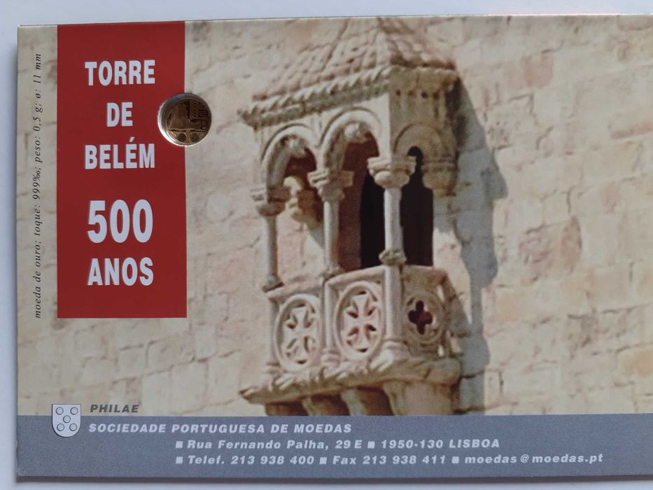 Moeda em ouro, comemorativa dos 550 anos de Vasco da Gama.
