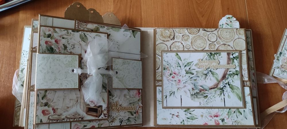 Album na zdjęcia, ślubny handmade scrapbooking, duży