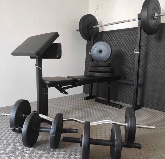 Лавка для жима штанги гантель S03P Стойки парта Скота Скамья жиму Лава