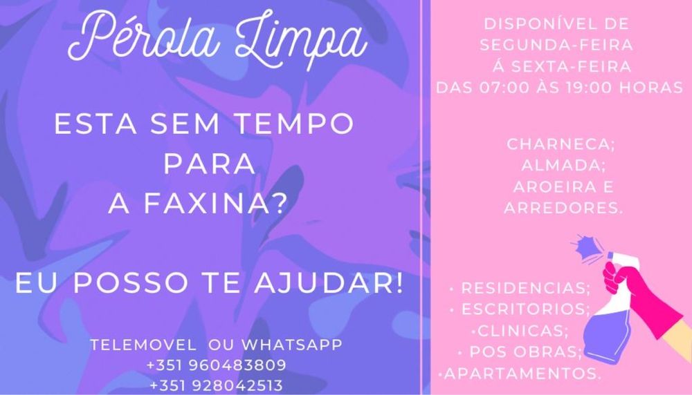 Limpeza doméstica margem sul