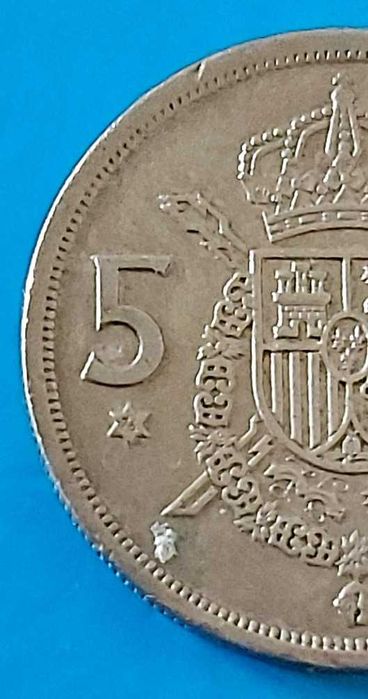 5 Pesetas de 1975 com *76* na estrela