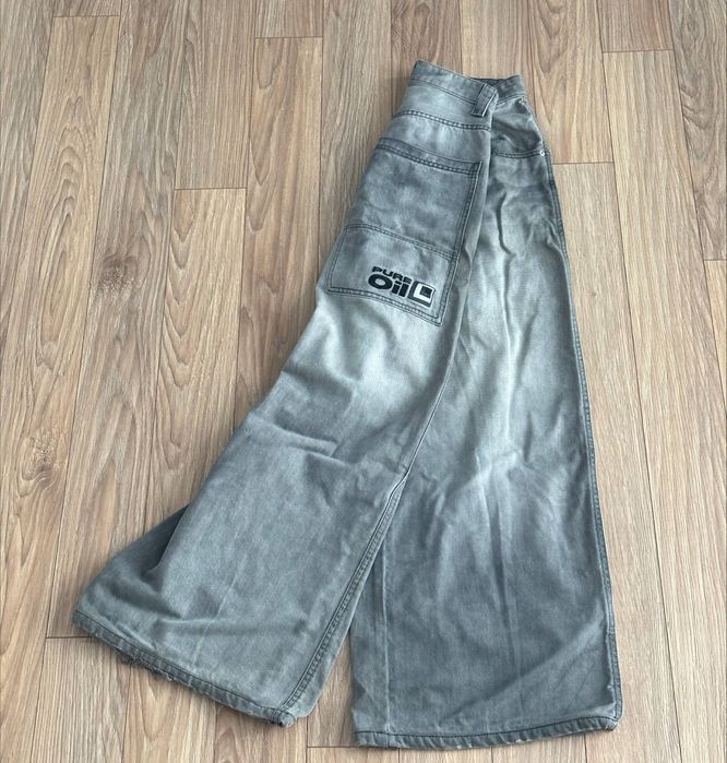 штани bershka phat pants sk8 сірі широкі бершка