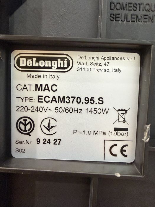 Ekspres De'Longhi Dinamica Plus ECAM370.95.S