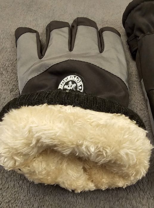Zimowe rękawice ocieplane narciarskie UNISEX czarne r. OS