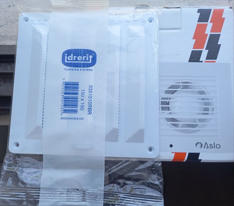 Extractor de Ventilação Aslo Electric + grelha Idrerit 150x150 – Novo
