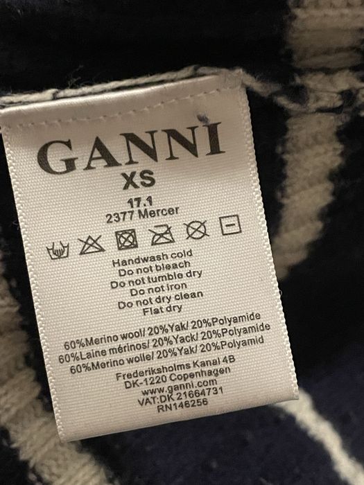 Ganni sweter w paski wełniany XS