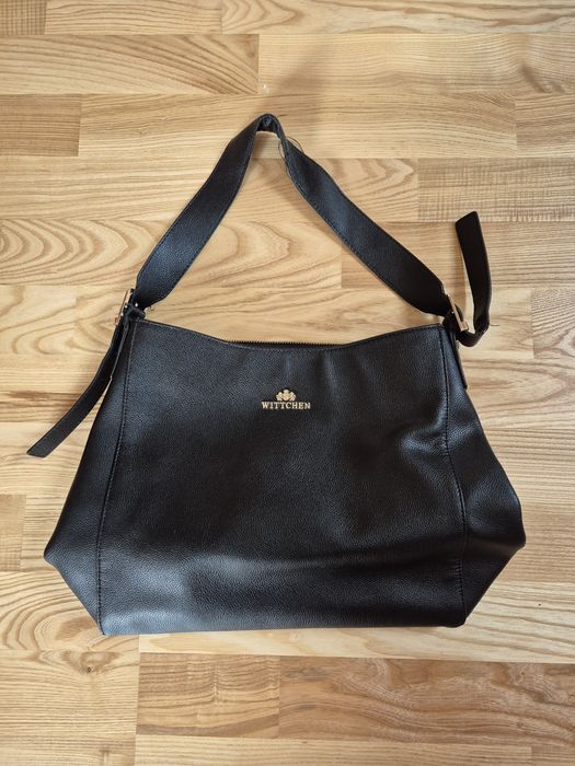Torebka Wittchen skórzana czarna średnia