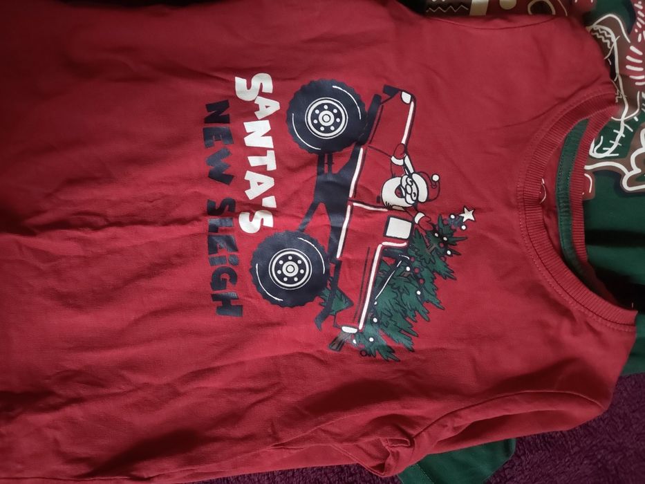 Bluzki świąteczne 116 3 szt jedna z cekinami