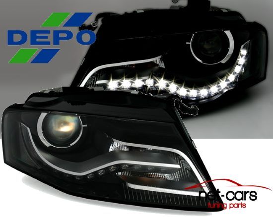 Reflektory Lampy przód AUDI A4 B8 H7 LED DRL wzór XENON