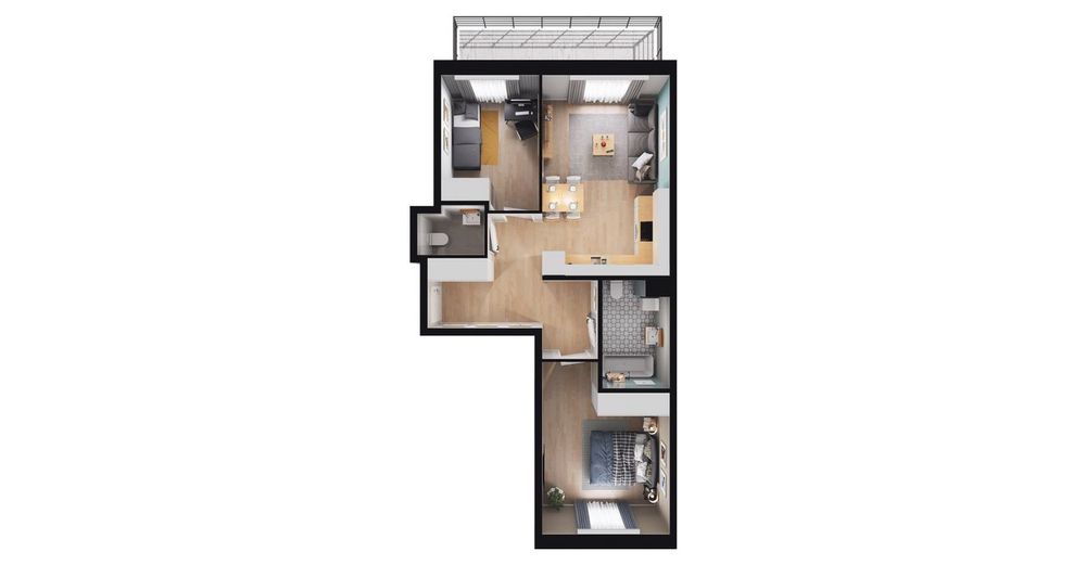 3-pokojowe mieszkanie 53m2 + balkon