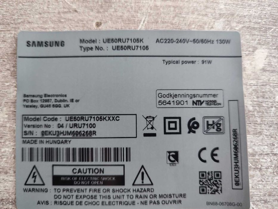 TV UE50RU7105KXXC Peças