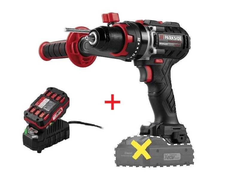 Kit Aparafusadora Martelo 64NM 20V Performance Parkside