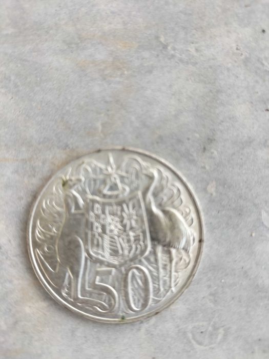 Lote 5 Moedas de Prata - 50 Cents Austrália 1966 (Raras/Circulares)