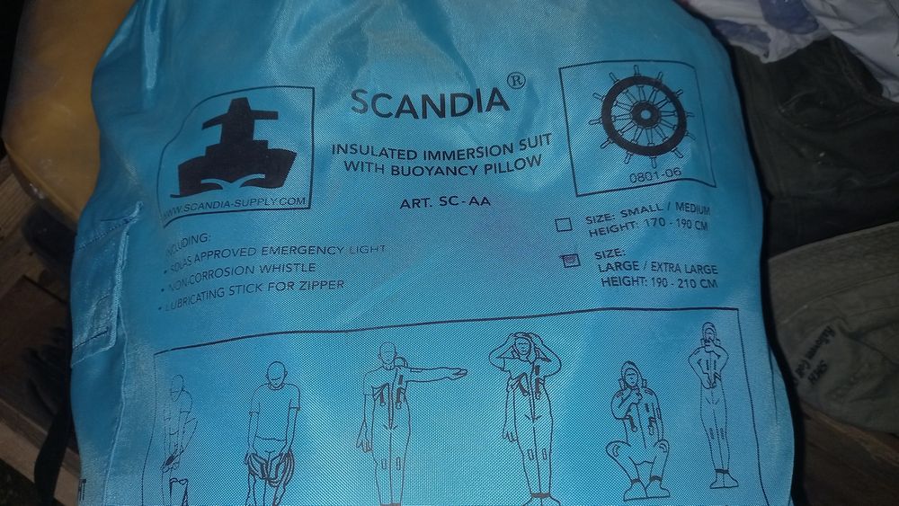 Fato de sobrevivência para o mar Scandia (modelo SC-AA)