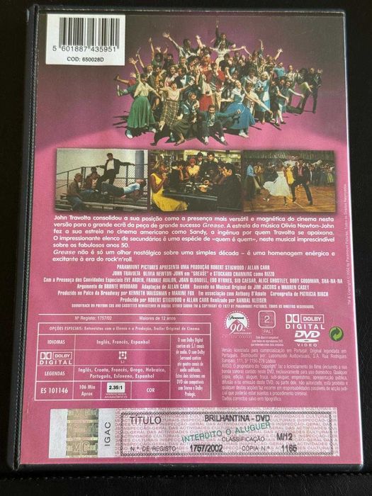 DVD do filme Brilhantina