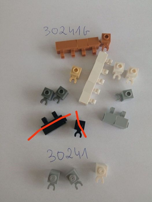 Lego 30241, 30241b cegła 1x1 z klipsem, zaczepem (2szt)