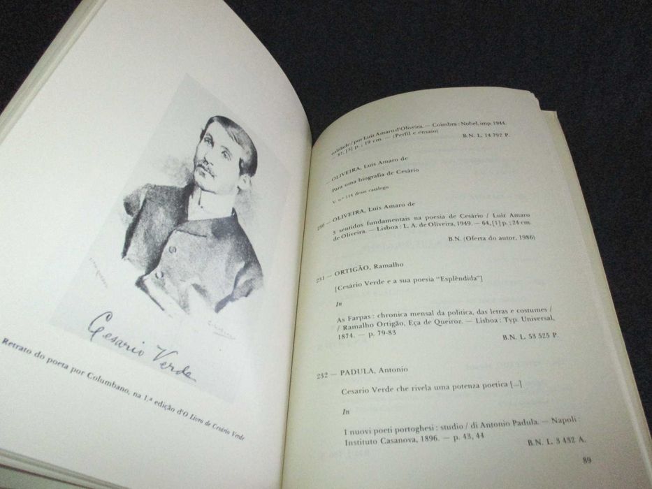 Livro Cesário Verde 1855 a 1886 Catalogo da Exposição