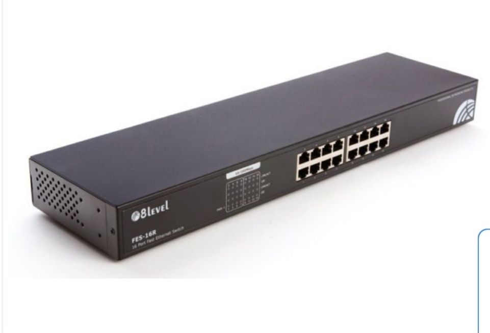 Switch Hub firmy 8 Level 16 Port Fast Ethernet 19"