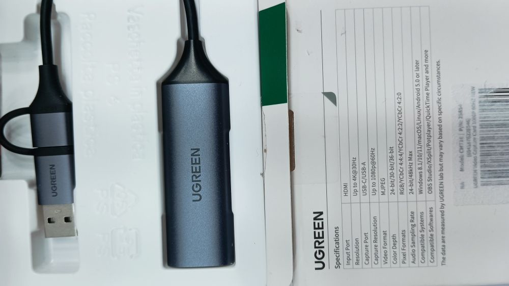 UGREEN Угрін  HD USB Video Capture Card .Карта відеозахоплення UGREEN