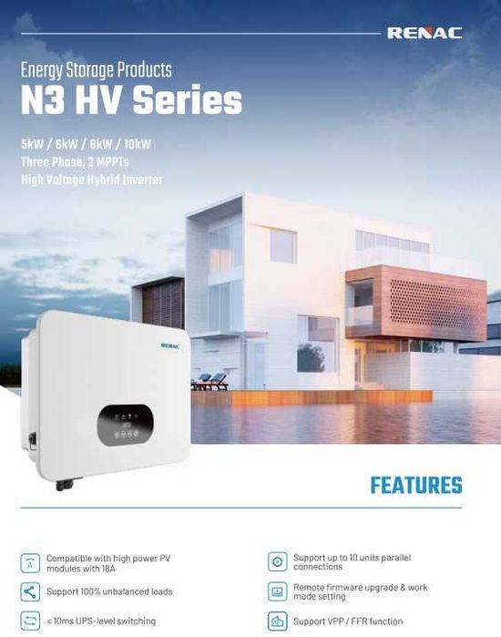 Inversor Fotovoltaico Híbrido - N3-HV Series Three Phase 6KW – RENAC