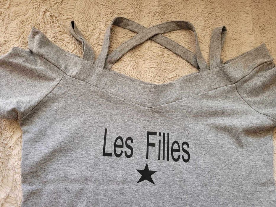 Bluzka włoska szara 36 38 bawełna