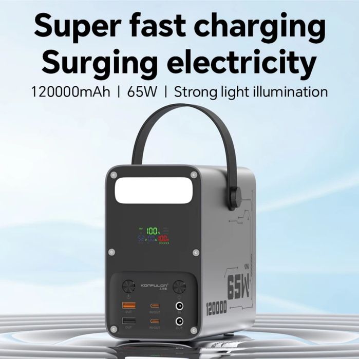 Продаю великий павербанк power bank 120000mah  65w для ноутбука lifepo